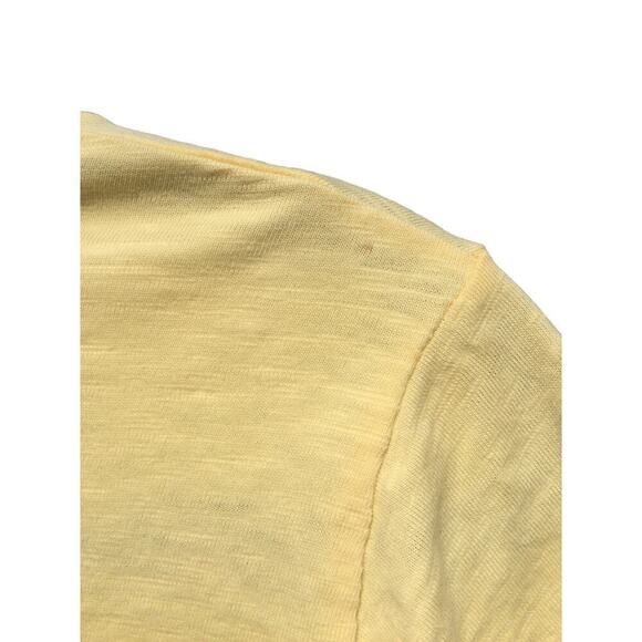 Coldwater Creek womens short sleeve shirt plus size 1X pale yellow fringe cotton - Picture 10 of 10